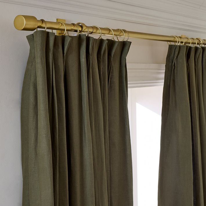 Pleated European Flax Linen Blackout Curtain | West Elm (US)
