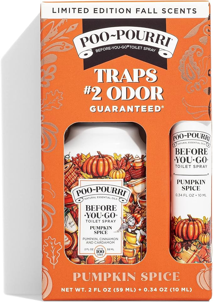 Poo-Pourri Toilet Spray, 2 Oz & 10 ml, Pumpkin Spice, 2 Count | Amazon (US)