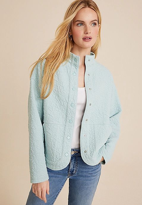 Floral Quilted Bomber Jacket | Maurices