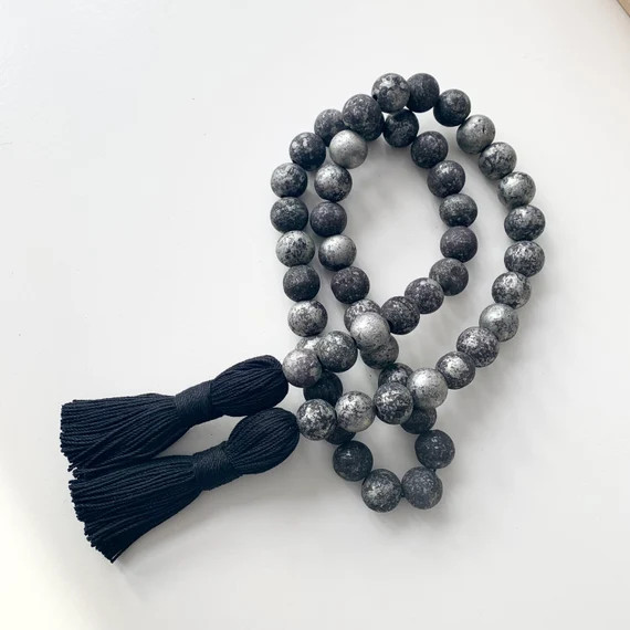 Wood Bead Garland Black Wooden Bead Garland Metallic Home | Etsy | Etsy (US)