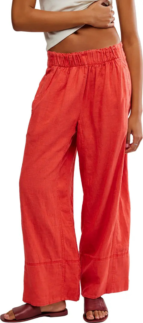 Days End Pull-On Linen Blend Wide Leg Pants | Nordstrom