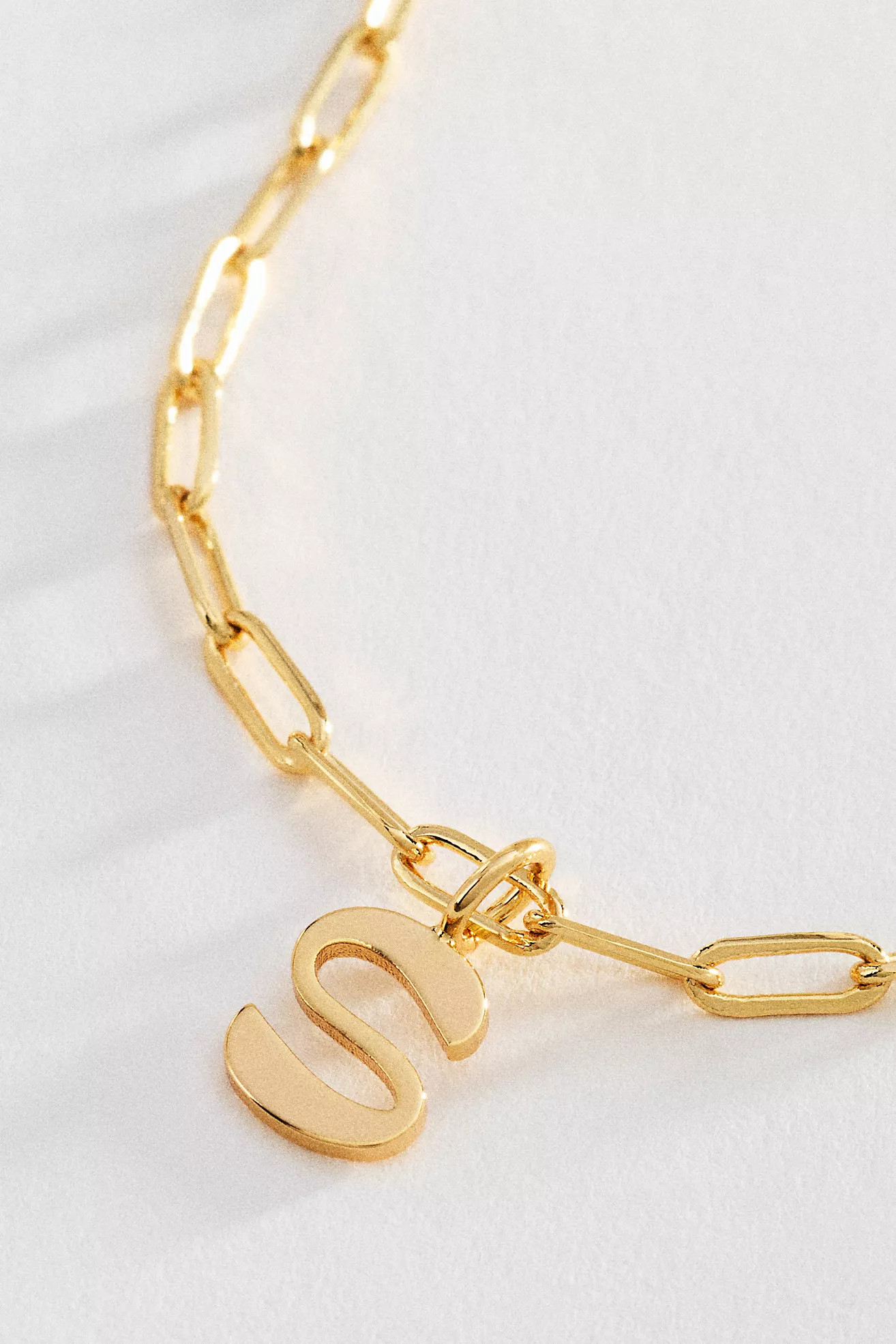 By Anthropologie Initial Pendant Paperclip Chain Necklace | Anthropologie (US)