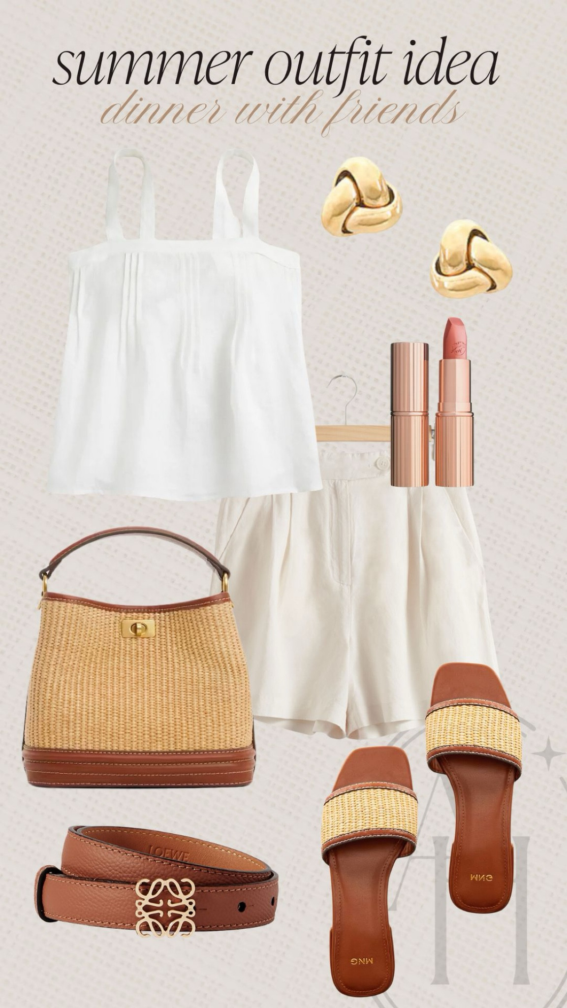 Dinner with friends outfit idea. I love this linen tank top and raffia slides. 

#LTKBeauty #LTKStyleTip #LTKSeasonal