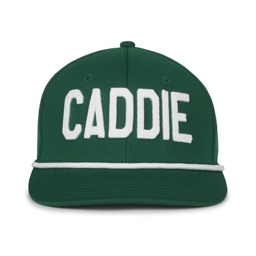 Green Caddie Hat – Structured Golfer Hat w/White Embroidered “Caddie” Letters, Adjustable Strap - Handmade Chino Cotton Twill Golf Hats for Men & Women – Ideal Golf Cap for Halloween & Club Events | Amazon (US)
