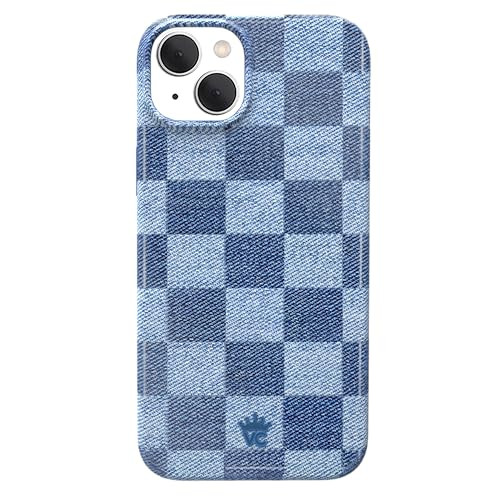 Velvet Caviar for iPhone 15 Plus Case Blue Checkerboard Pattern - Compatible with MagSafe [10ft Drop Tested] - Denim Vibe Checkered | Amazon (US)