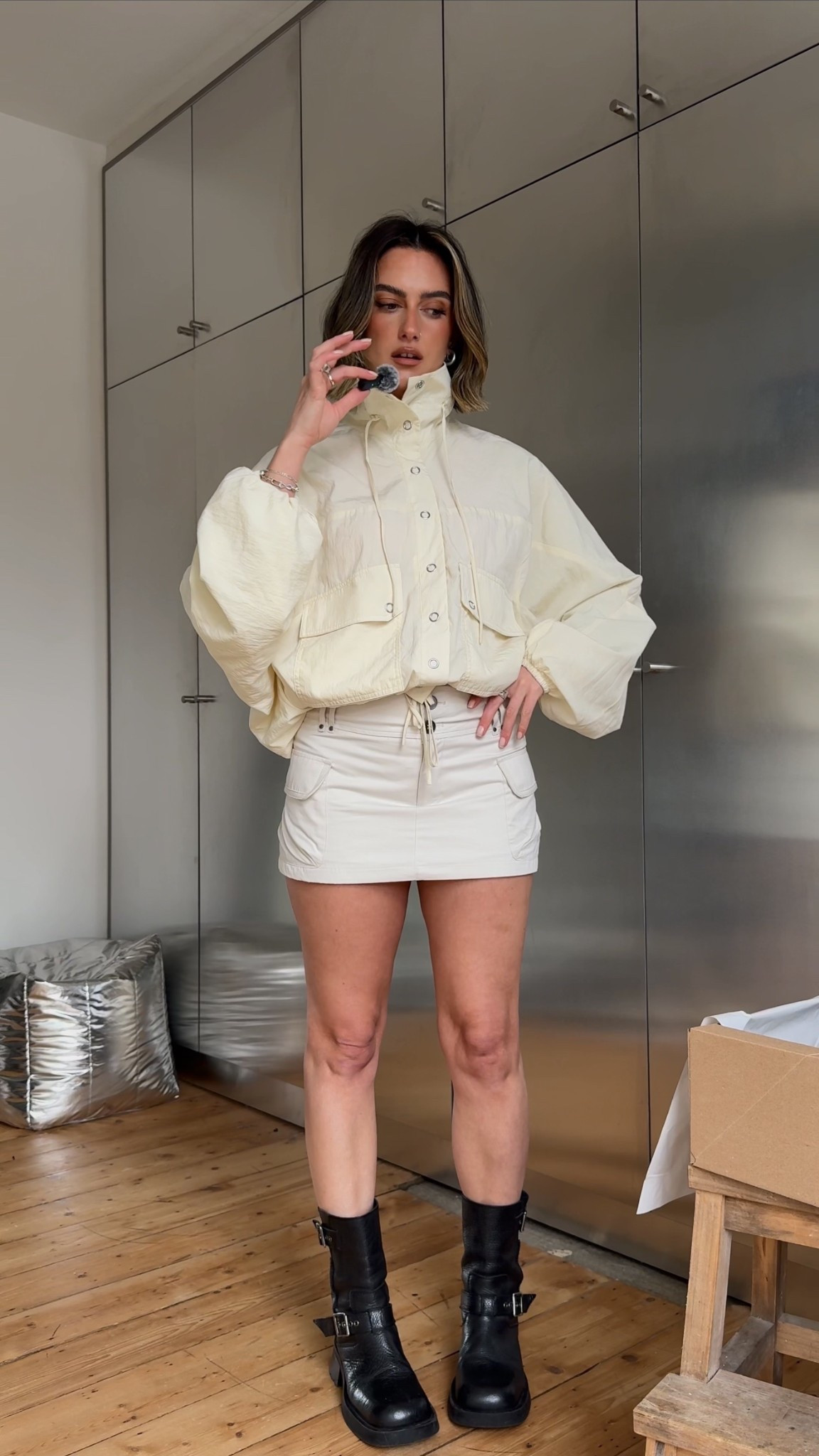 Windbreaker jacket, funnel neck jacket, skort, Zara outfit 

#LTKuk #LTKspring