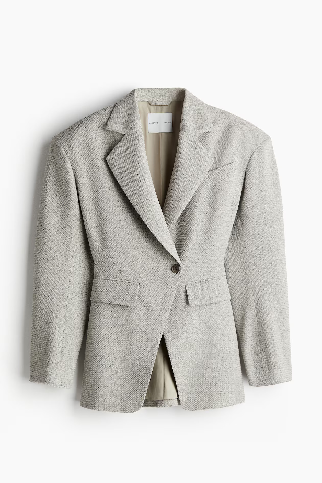 Wool-blend wide-shoulder blazer | H&M (UK, MY, IN, SG, PH, TW, HK)