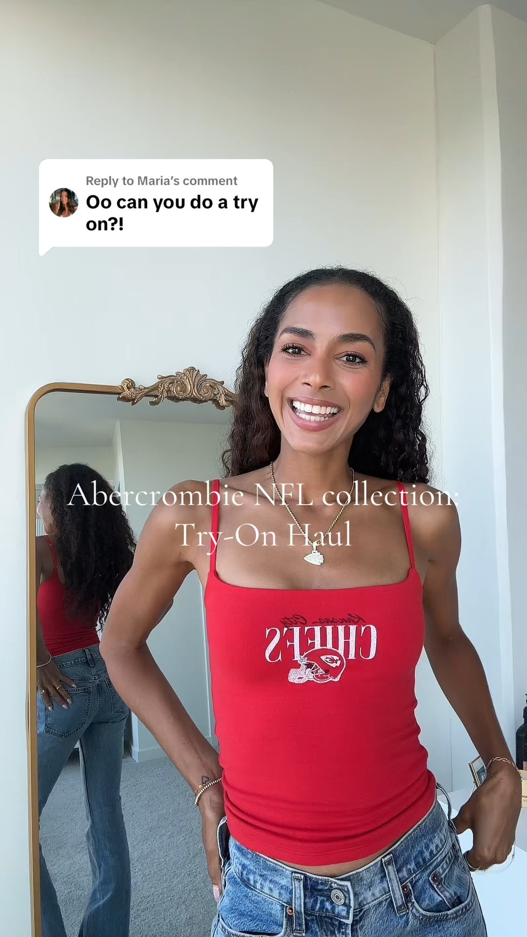 Abercrombie’s NFL collection try-on haul!! A couple of my fav game day looks 🏈

All items are: XXS

Kansas City chiefs game day outfits, football outfit inspos, NFL game day with jeans 

#LTKStyleTip #LTKFindsUnder100 #LTKSeasonal