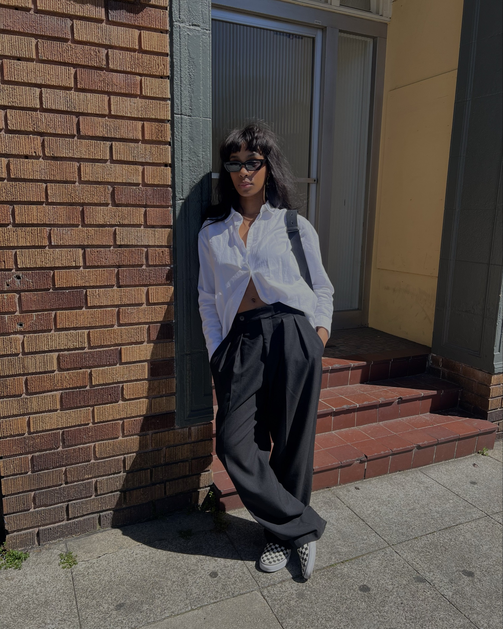 Oxford shirt, black trousers, vans, crossbody bag.

#LTKfindsunder50 #LTKstyletip