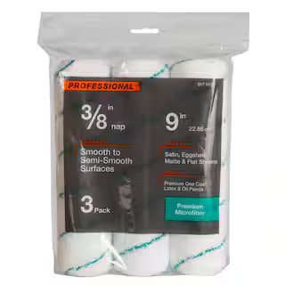 9 in.x 3/8 in.Microfiber Paint Roller Cover (3-Pack) HD RS 1733 - The Home Depot | The Home Depot