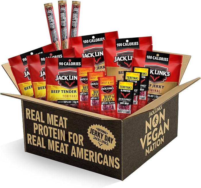 Jack Link's Beef Jerky Variety Pack Gift Basket - 15 Pack - Assorted Jerky, Steaks, and Meat Stic... | Amazon (US)