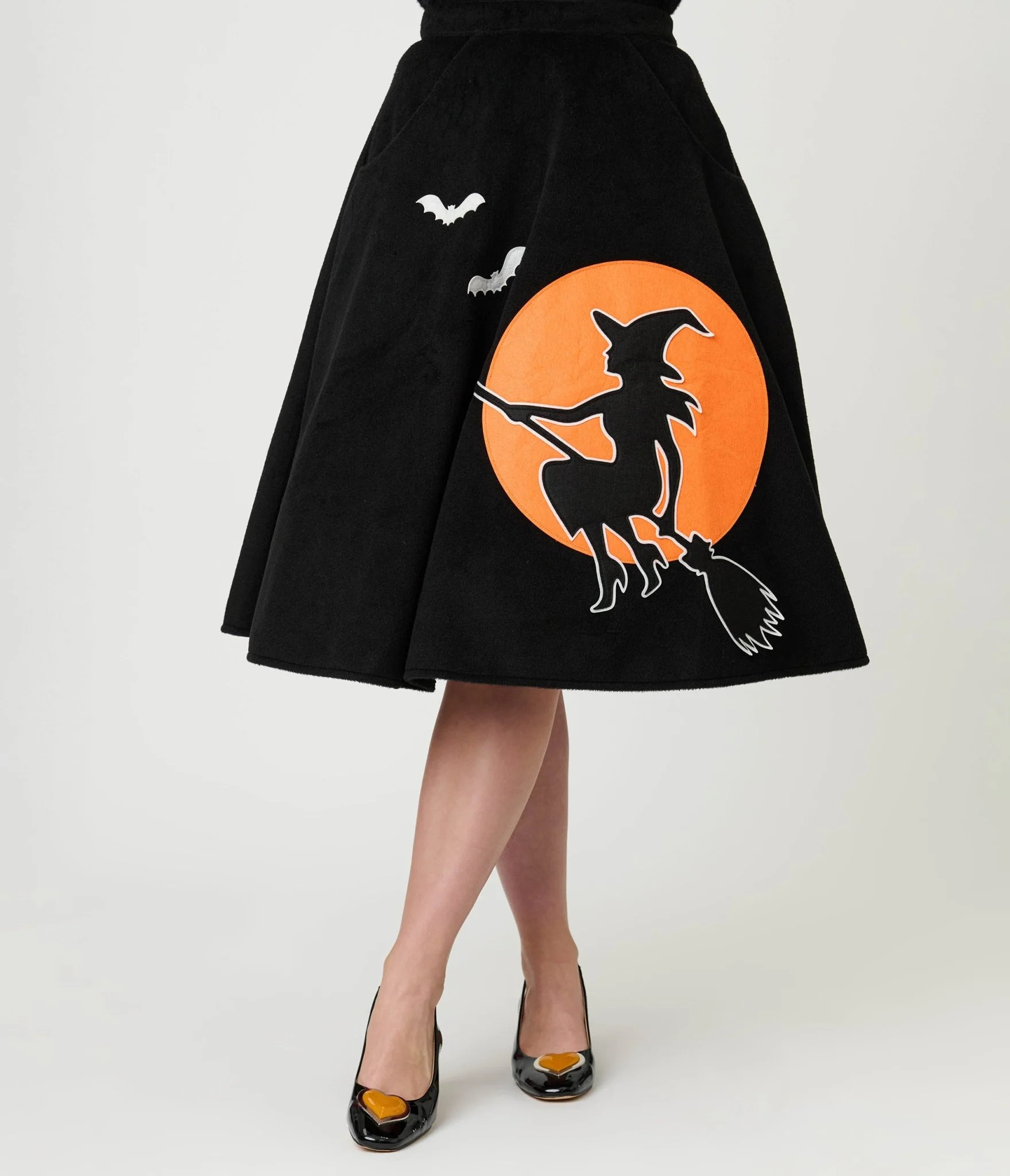 Unique Vintage Flying Witch Soda Shop Swing Skirt | UniqueVintage
