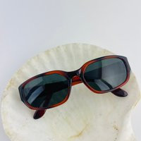 Authentic Vintage 90S Red Tortoise Rectangle Sunglasses | Etsy (US)