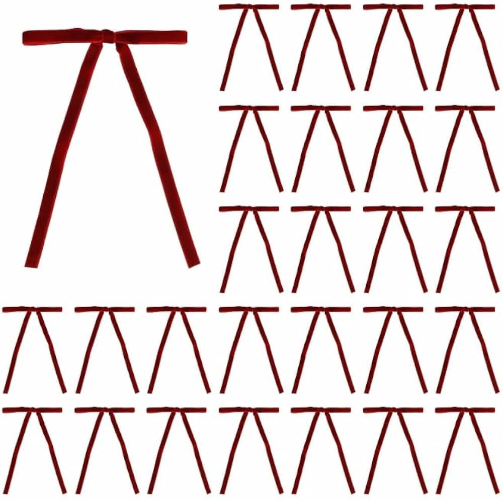 30 Pcs Burgundy Velvet Christmas Bows 5 x 7 Inch Rustic Vintage Wedding Velvet Ribbon Gift Bows f... | Amazon (US)