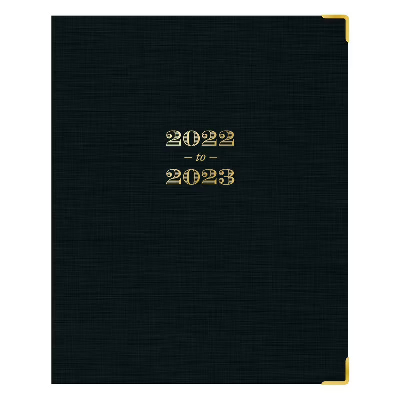 2022-23 Academic Planner Weekly/Monthly Bookbound Fabric 8"x10" Black - Day Designer | Target