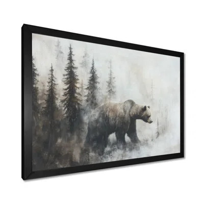 Bear In The Fog Forest Landscape II - Bear Wall Art | Wayfair North America