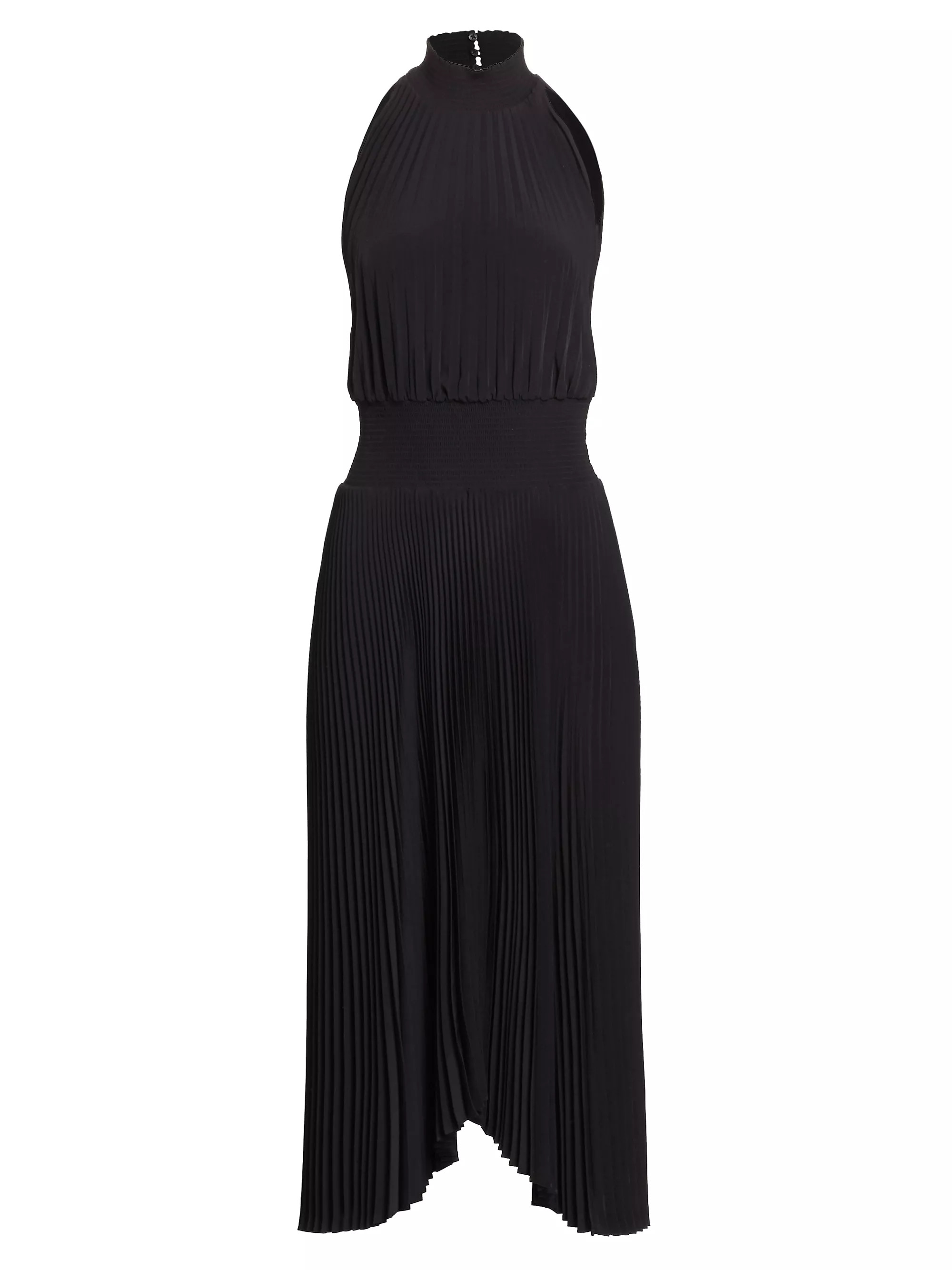 A.L.C. Renzo Plissé Halter Midi Dress | Saks Fifth Avenue | Saks Fifth Avenue