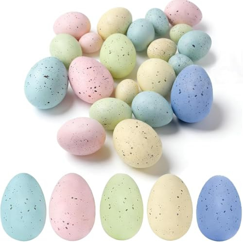 Easter Egg Stuffers 2.14 in Plastic Speckled Eggs Bowl and Vase Filler Faux for DIY Spring Displays and Easter Decorations(15pcs) | Amazon (US)