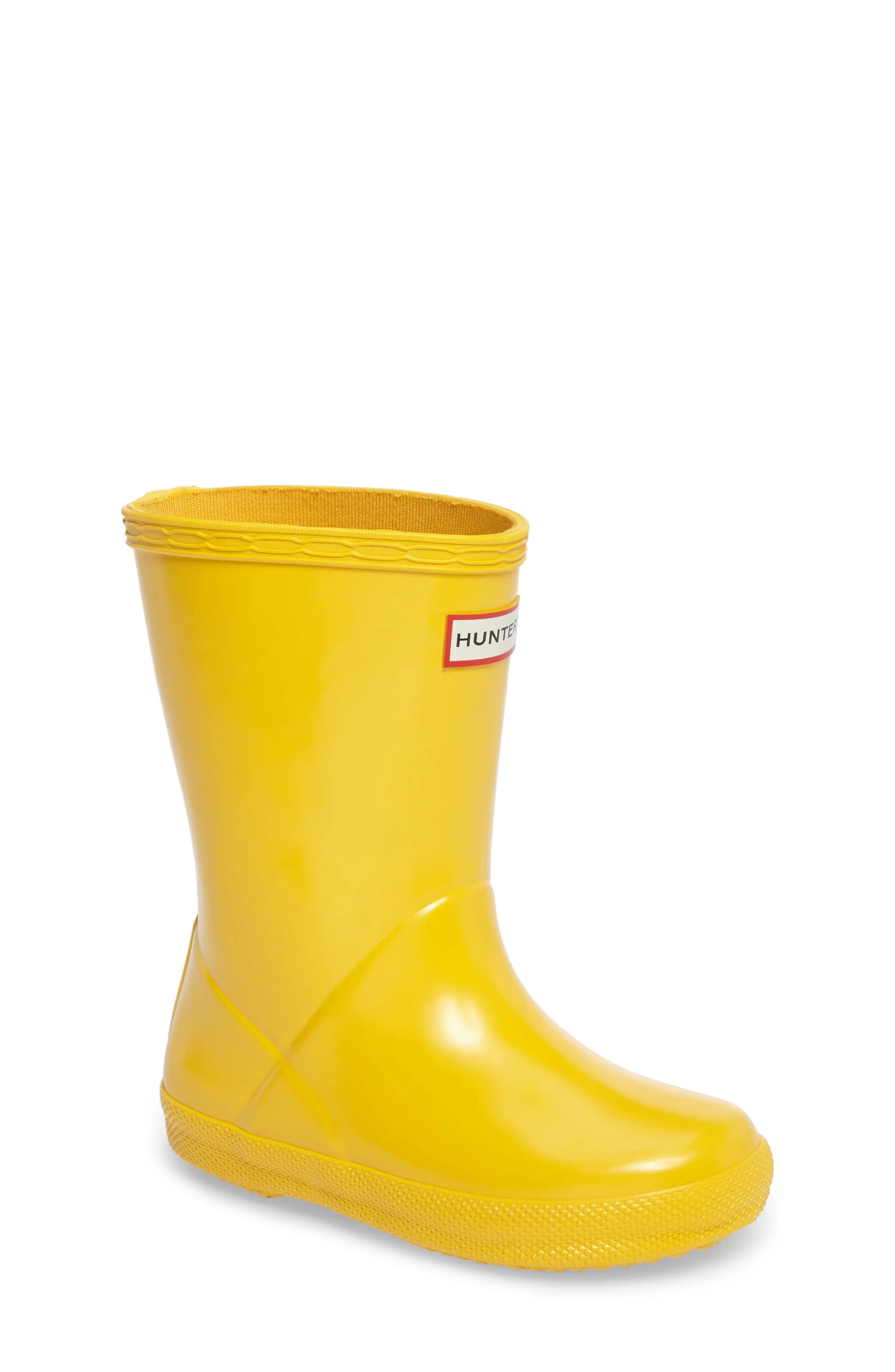 Toddler Hunter 'First Gloss' Rain Boot, Size 12 M - Yellow | Nordstrom