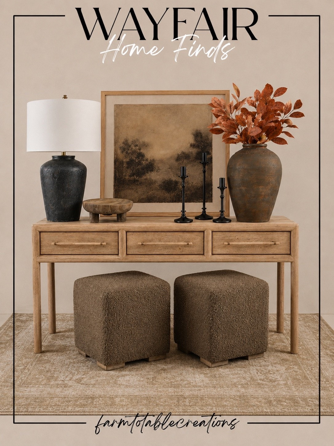 Wayfair Home Finds

A warm, collected mix of neutral textures, natural wood tones, cozy boucle, vintage-inspired art, and those gorgeous fall stems. I love how these pieces come together for an entryway that feels timeless, layered, and ready for fall. 🍂

Follow @farmtotablecreations on Instagram for more home finds and styling inspiration.

#Wayfair #WayfairFinds #FallHomeDecor #EntrywayDecor #NeutralHome #FallDecor #CozyHome #HomeDecorFinds

#LTKSeasonal #LTKSaleAlert #LTKHome