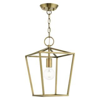 Livex Lighting Devone 1 Light Antique Brass Convertible Pendant 49432-01 - The Home Depot | The Home Depot