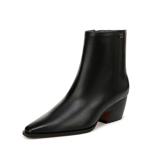 Franco Sarto Womens Vivian Pointed Toe Ankle Bootie Black Smooth Leather 9.5 W | Amazon (US)
