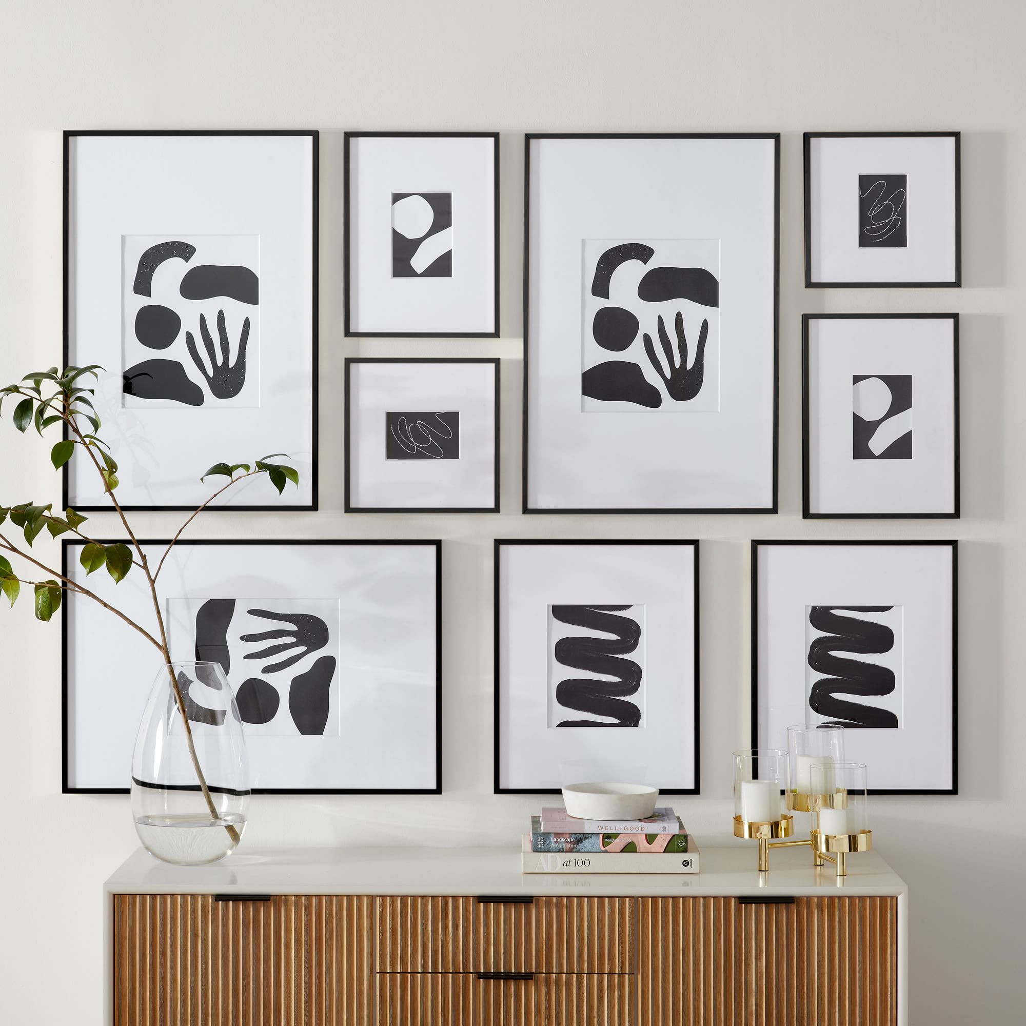 The Traditional Gallery Frames Set, Polished Brass, Set of 9 | West Elm (US)