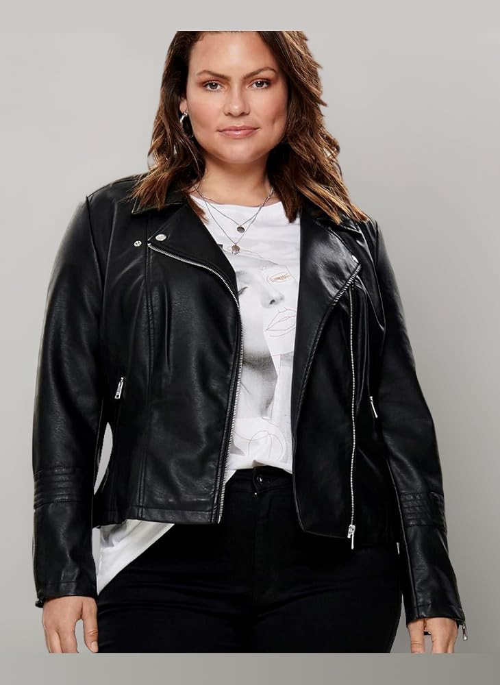 ONLY Carmakoma Damen Caremmy Faux Leather Biker Noos Lederimitatjacke (1er Pack) | Amazon (DE)