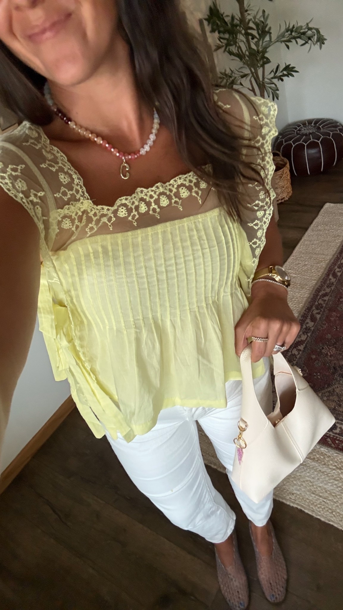 Lace top on sale for $14! And this white denim hits at the ankle - one of my staple jeans styles I’ve had in my closet for years. Comes in more washes!

Jelly shoes
Small purse
#ltkshoecrush
#ltkitbag
#ltkunder100
#ltkunder50

#LTKootd #LTKgrwm