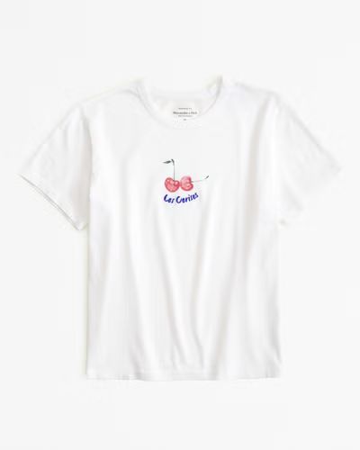 Short-Sleeve Cherry Graphic Skimming Tee | Abercrombie & Fitch (US)