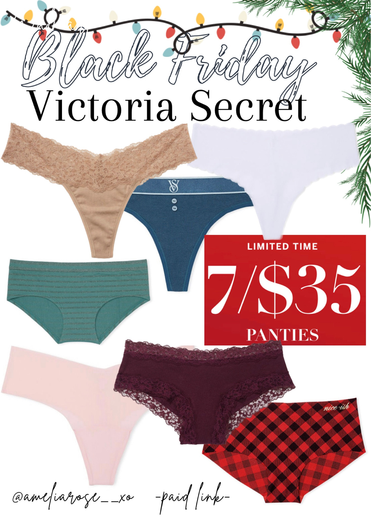 7 for $35 panties at VS!! Time to replace those undies ladies!! 

#LTKfindsunder50 #LTKstyletip #LTKCyberWeek