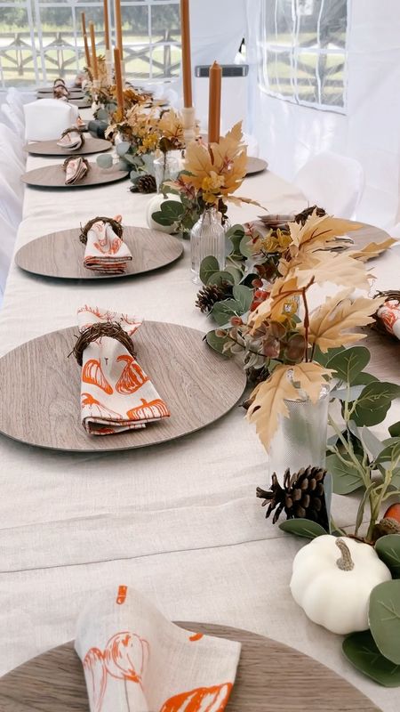 Our fall engagement party tablescape and decor!!! 🍁 Linked all the things below including our beautiful linens from #SolinoHome
Tablecloth: Fete Collection in Natural
Napkins: Pumpkin Patch Collection in Pumpkin

#engagement #engagementparty #fallparty #fallhomedecor #falldecor #partydecor

#LTKHalloween #LTKwedding #LTKparties