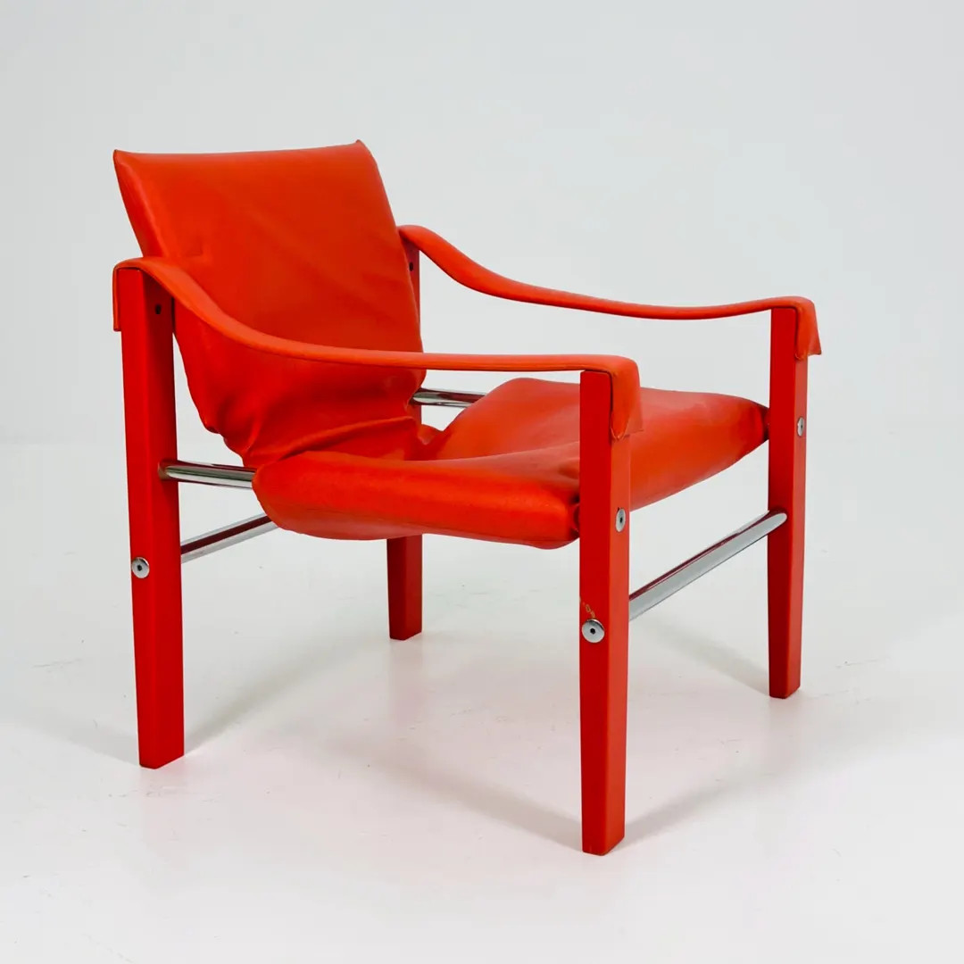 Mid Century Red Leather Safari Armchairs From Arkana by Maurice Burke, United Kingdom 1970s Scotl... | Etsy (US)