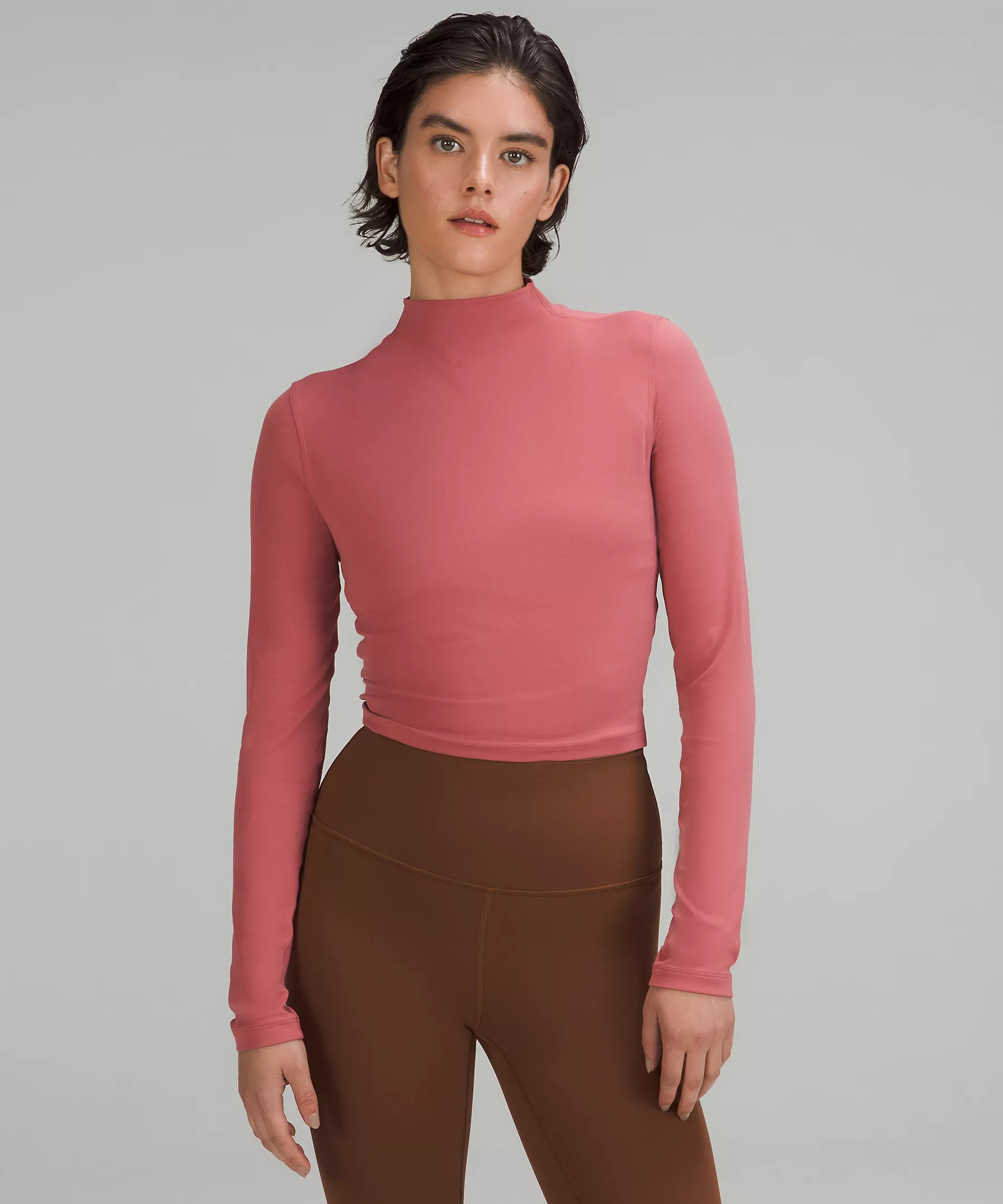 All Aligned Mock Neck Long Sleeve Shirt Online Only | Women's Long Sleeve Shirts | lululemon | Lululemon (US)