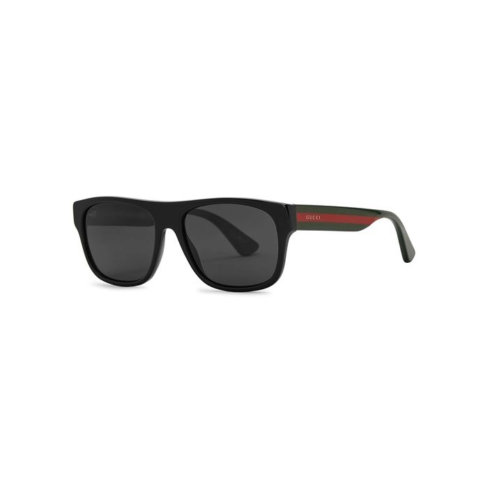 Gucci Black Rectangle-frame Sunglasses | Harvey Nichols (Global)