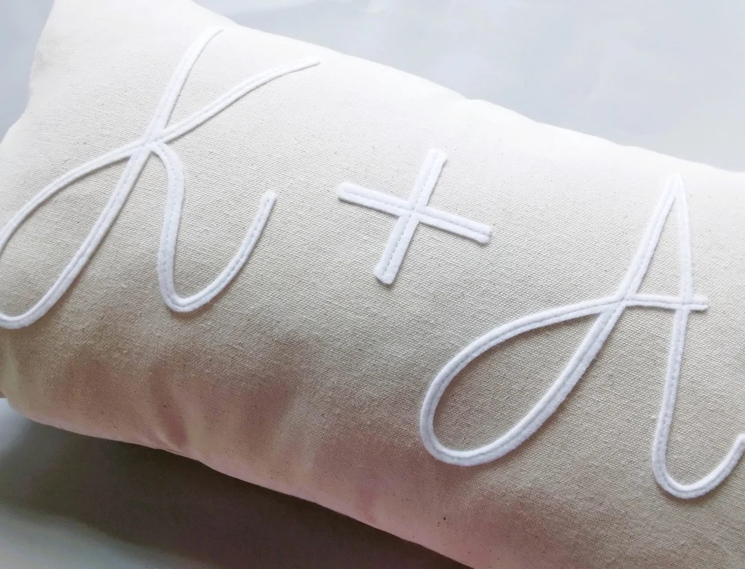 Couple Initials Pillow for Wedding Gift, Custom, Personalized, 2nd Anniversary Cotton Gift Love D... | Etsy (US)