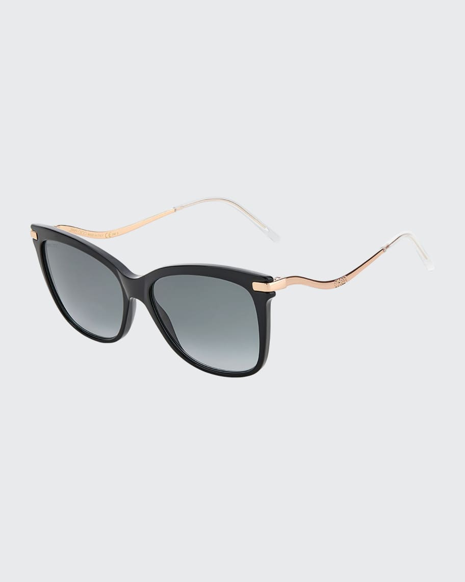 Jimmy Choo Stef Square Acetate/Metal Sunglasses | Neiman Marcus