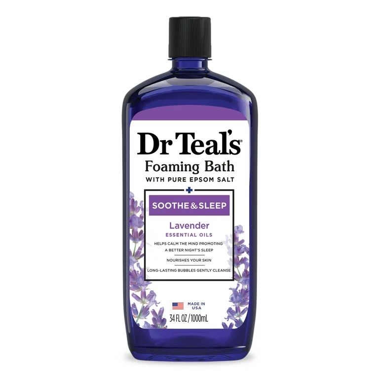 Dr Teal's Foaming Bath with Pure Epsom Salt, Soothe & Sleep with Lavender, 34 fl oz | Walmart (US)