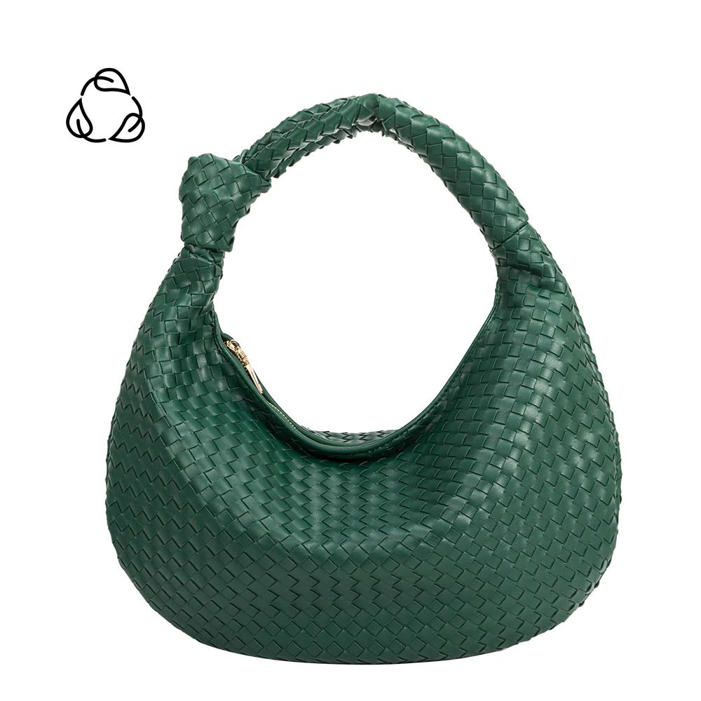 Brigitte Green Large Recycled Vegan Shoulder Bag | Melie Bianco
