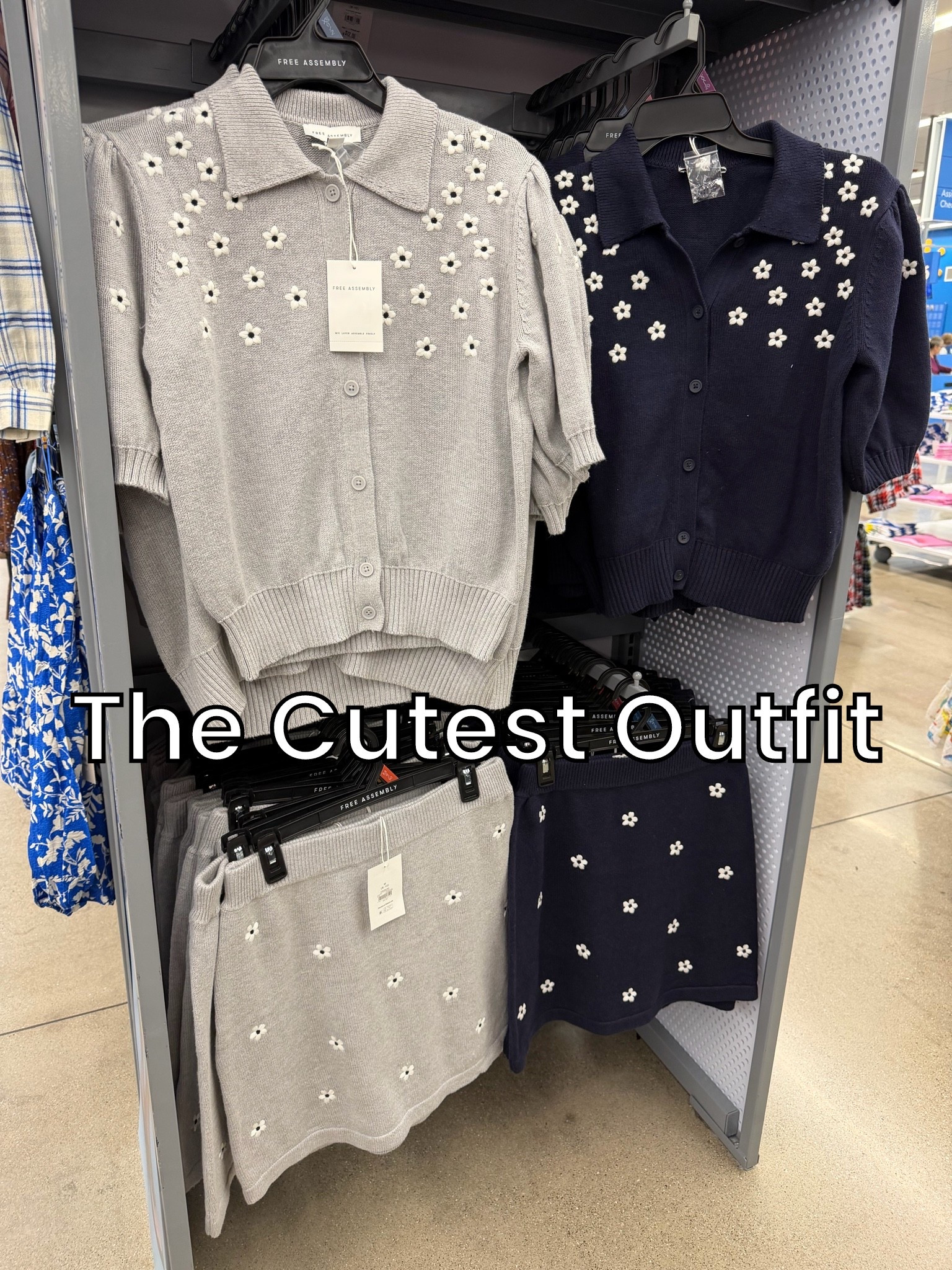 This matching embroidered sweater set from Walmart is too cute! 🌼 The short-sleeve cardigan and mini skirt can be worn together for an easy coordinated outfit or styled separately to create so many different looks. It comes in navy and light heather gray, with sizes available from XS–4X. Such a fun transitional outfit for fall! 🤍

#WalmartFashion #AffordableFashion #WalmartFinds #FallOutfit #LTKFinds