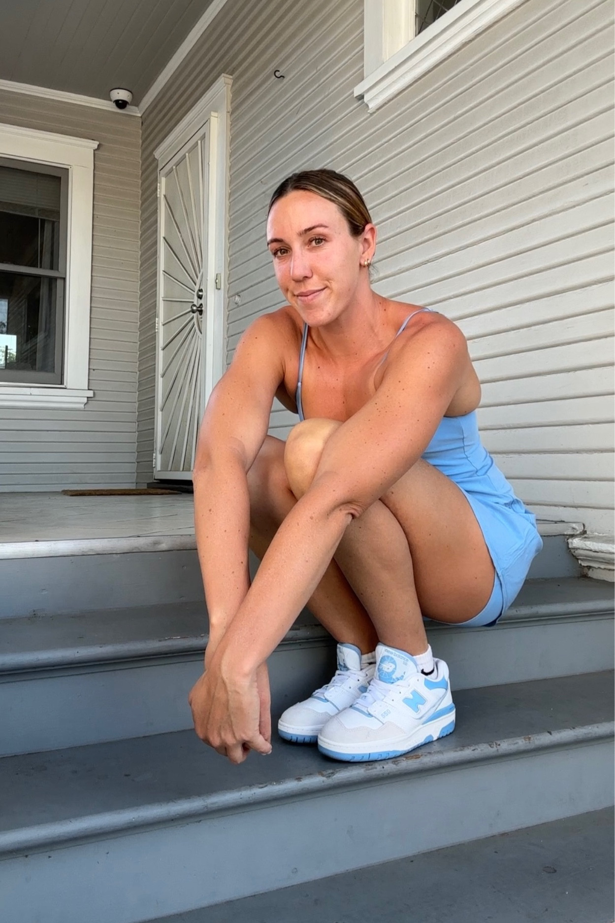 Baby blue 🩵 exercise dress and new balance sneakers 

#LTKfitness #LTKFind #LTKshoecrush
