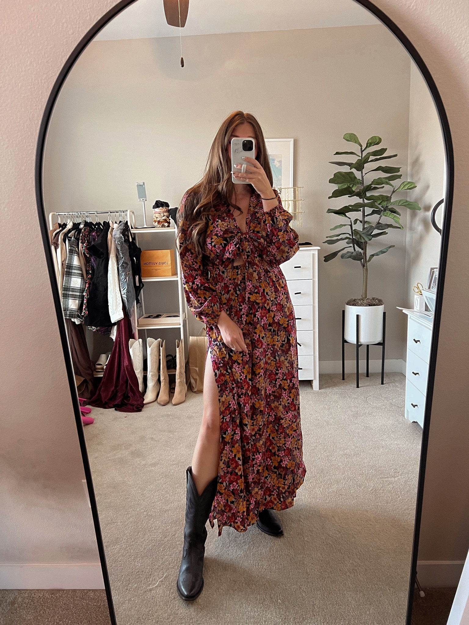 Wearing true size medium in dress
Went down 1/2 size in boots 

#LTKshoecrush #LTKstyletip