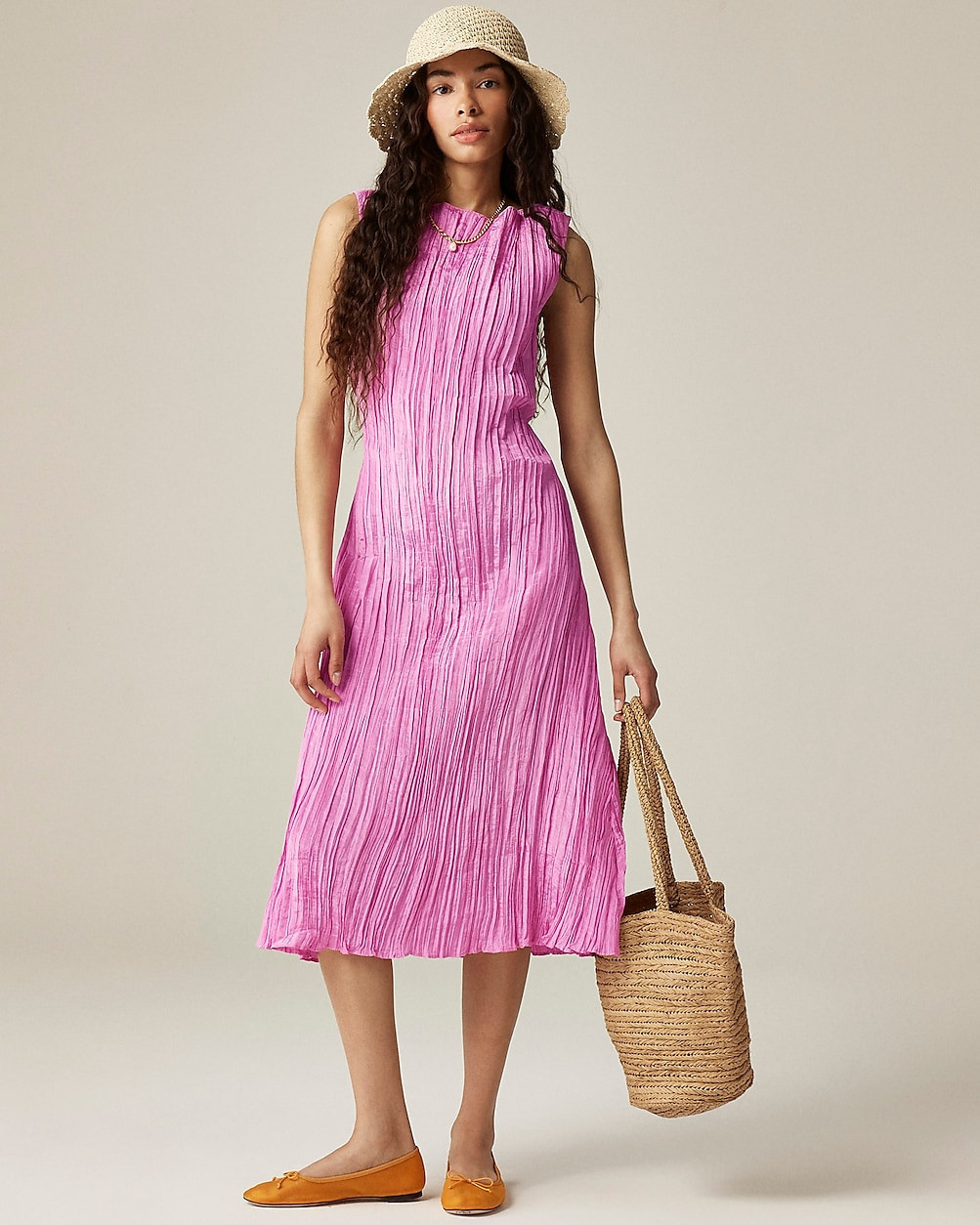 Crinkled high-neck sheath dress | J. Crew US