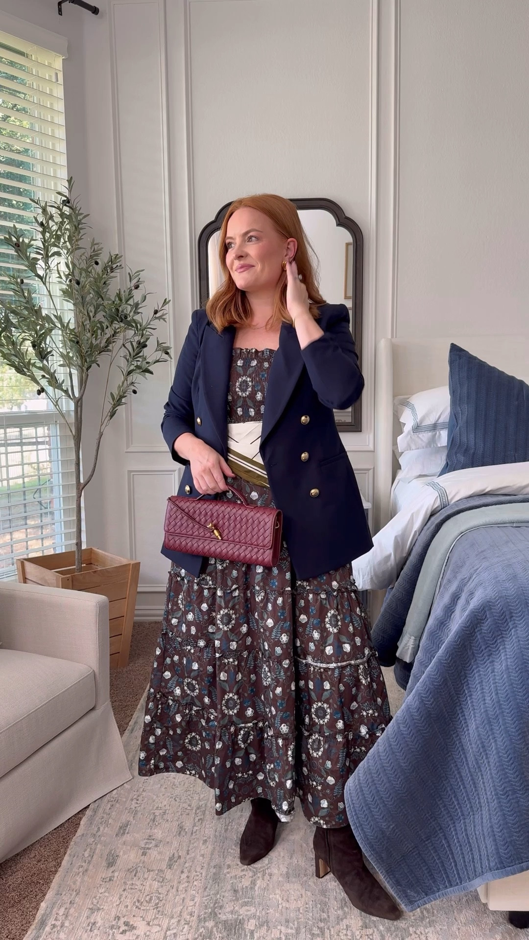 🍂 Thanksgiving Outfit Idea (on SALE!) 🍂
Dressed up the Hill House Nap Dress with a navy blazer, boots, and a scarf belt-moment for a polished holiday look 🥧🍷
The best part? This exact dress is 25% OFF right now! 🙌

✨ Why it works for Thanksgiving:
• Comfy smocked fit (aka room for seconds)
• Looks elevated with layers
• Can easily dress up or down
• Soft colors perfect for fall hosting 🍁

🎉 Hill House Nap Dress — 25% OFF
🧥 Blazer + Accessories linked in my LTK!

Follow for more working-mom outfits that multitask as hard as we do 💼💕

#HillHouse #NapDress #LTKSale #ThanksgivingOutfit #HolidayStyle #FallFashion #LTKFall #WorkingMomStyle #ComfortableStyle #MaxiDressOutfit #HolidayHostingStyle #MomLifeStyle #LTKFashion