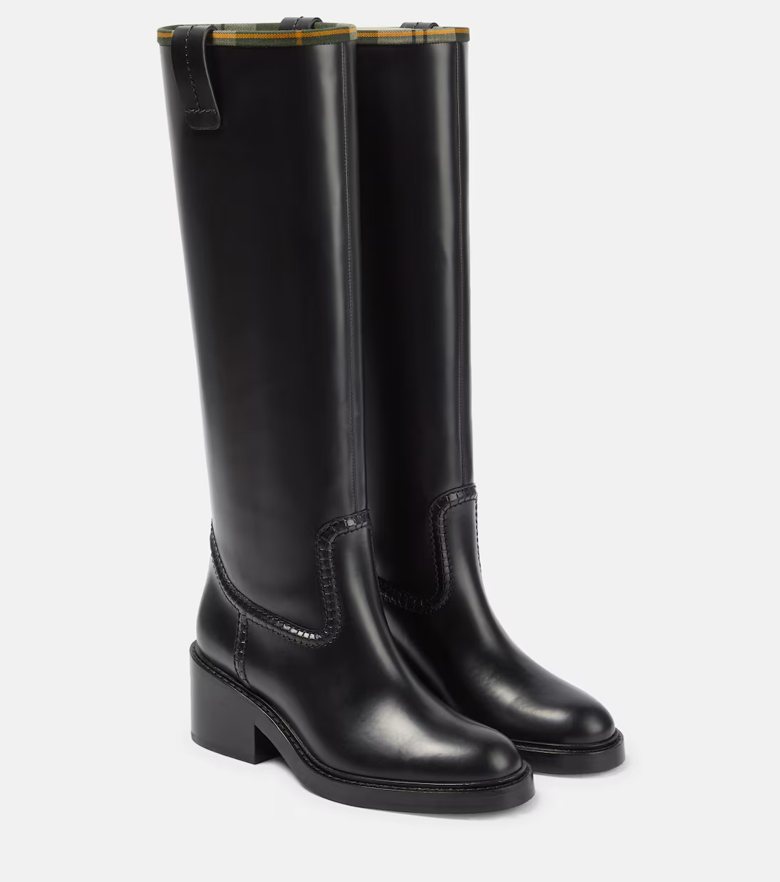 x Barbour leather knee-high boots | Mytheresa (INTL)