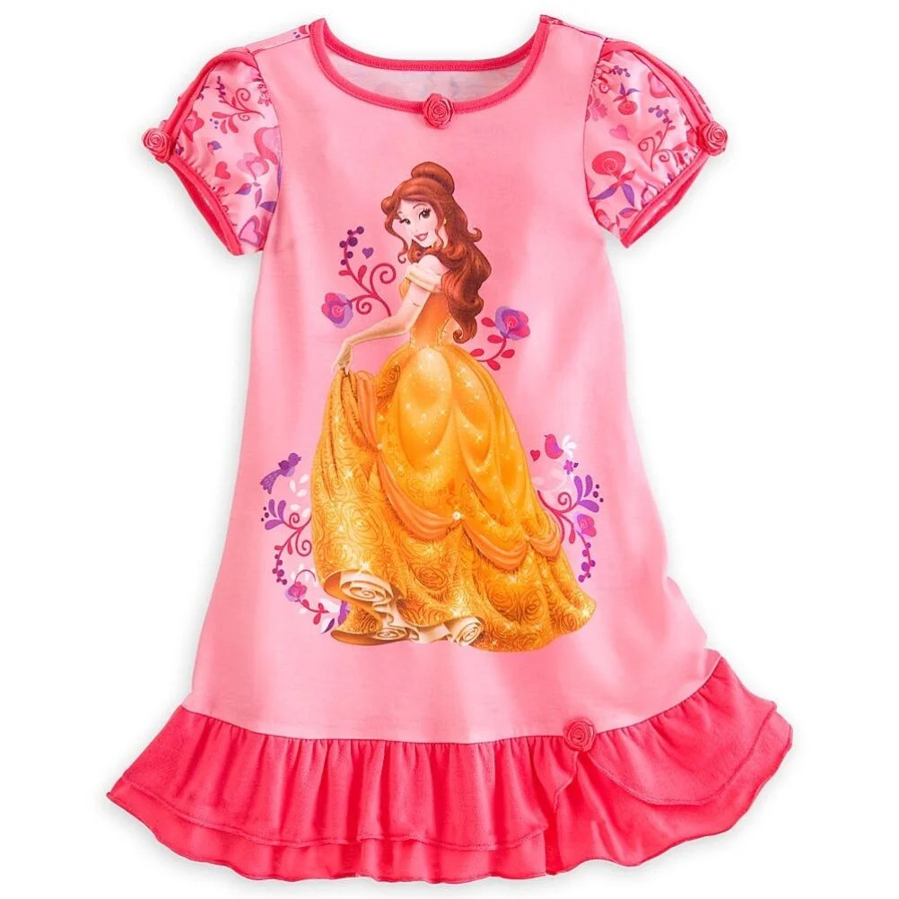 Disney Store Princess Belle Short Sleeve Nightgown Pajama Girl Size 7/8 | Walmart (US)
