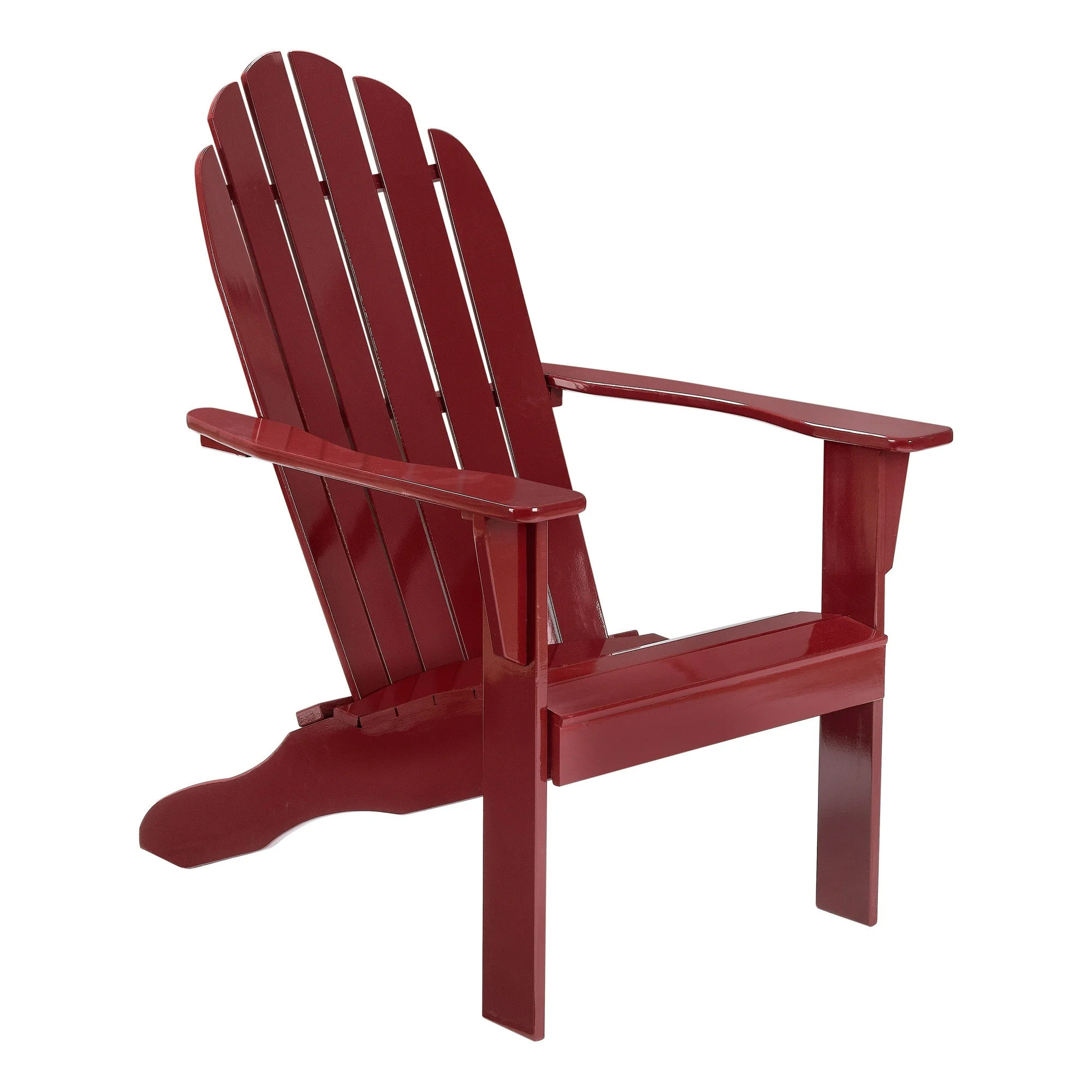 Mainstays Wooden Outdoor Adirondack Chair, Red Finish, Solid Hardwood | Walmart (US)