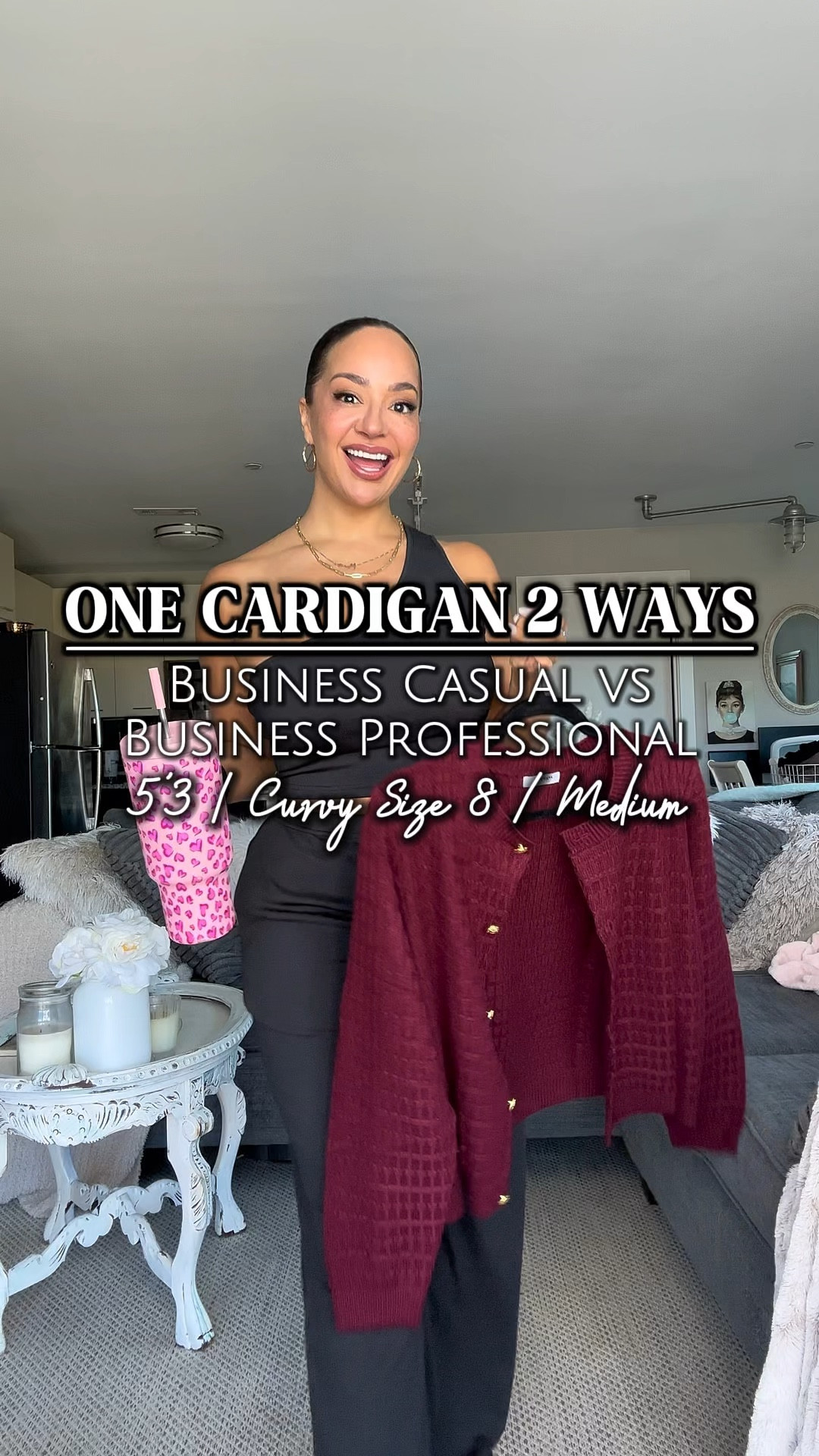 One Cardigan Two Ways: Business Casual vs Business Professional ❣️

5’3 
155 lbs
Size 8 
Bust: 34DDD/36DD
Waist: 28”
Hips: 43”
Wearing Size M in the cardigan and tops, 8 in both the trousers and the jeans 

workwear, workwear outfit, office outfit, fall outfit, fall outfits, fall workwear, size 8, size 8 fashion 
