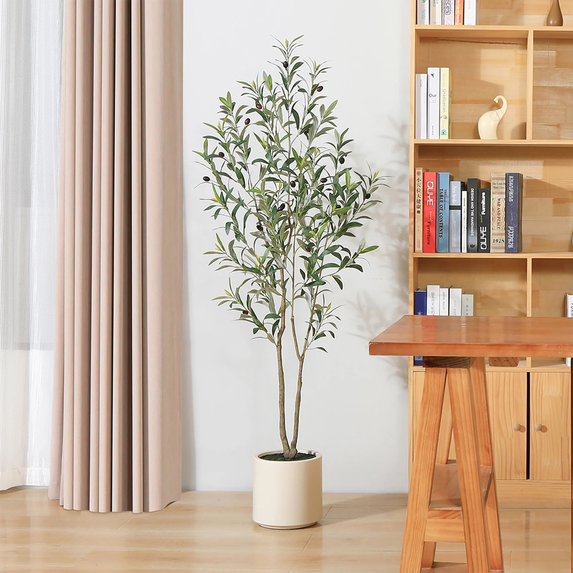 5FT Artificial Muti-Trunk Olive Tree Plants with 8.6 inches Large White Planter. 8 lb. DR.Planzen | Walmart (US)