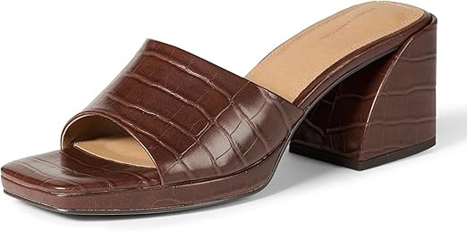 Amazon Essentials Women's Platform Block Heel Mule Sandals | Amazon (US)